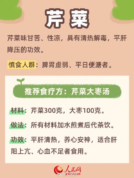 中医推荐6种养肝绿色春菜