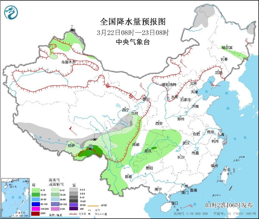 新疆北部及青藏高原东部多雨雪 中东部大部地区气温持续升高