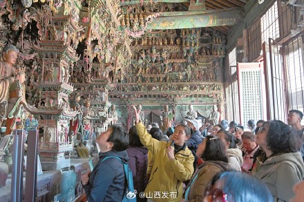 隰县小西天景区精美悬塑让游客目不暇接