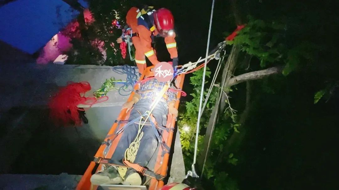 大爷上树摘榆钱，消防员上树“摘”大爷