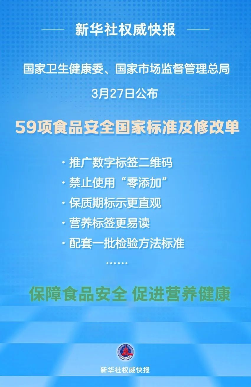 禁用“不添加”“零添加”!50项食品安全国家标准发布 禁用“不添加”“零添加”!50项食品安全国家标准发布