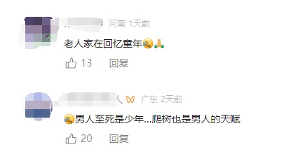 大爷上树摘榆钱，消防员上树“摘”大爷
