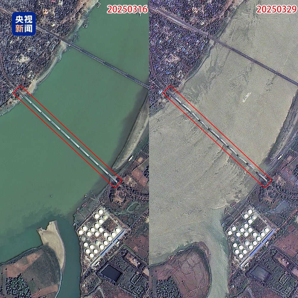 缅甸强震已致1700人遇难，卫星影像看地震前后变化→