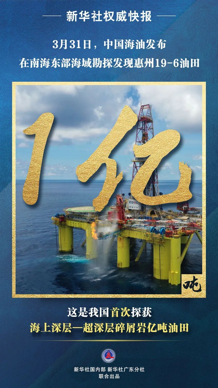 重大发现！中国首次探获海上深层—超深层碎屑岩亿吨油田