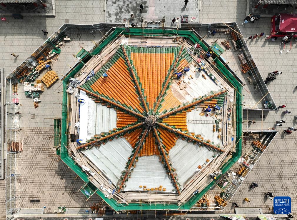 沈阳故宫大政殿等部分建筑进行维护保养