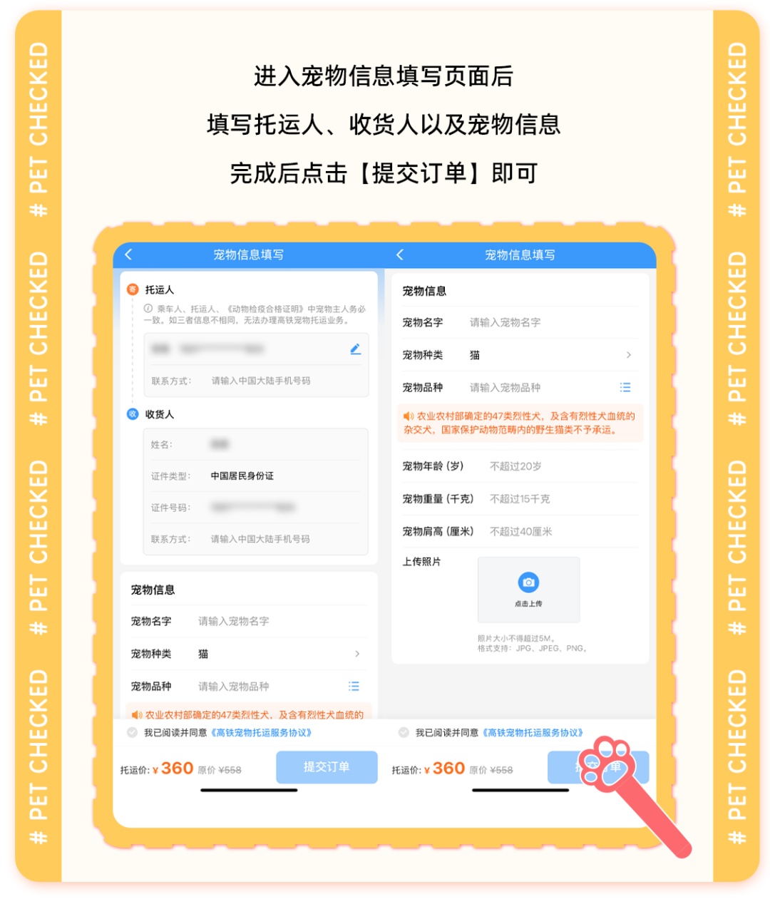 今天起，小猫小狗可以坐这些高铁啦！