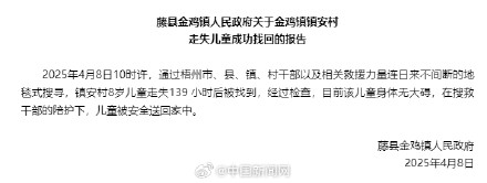 广西8岁失联自闭症男孩被找到 广西8岁失联自闭症男孩被找到