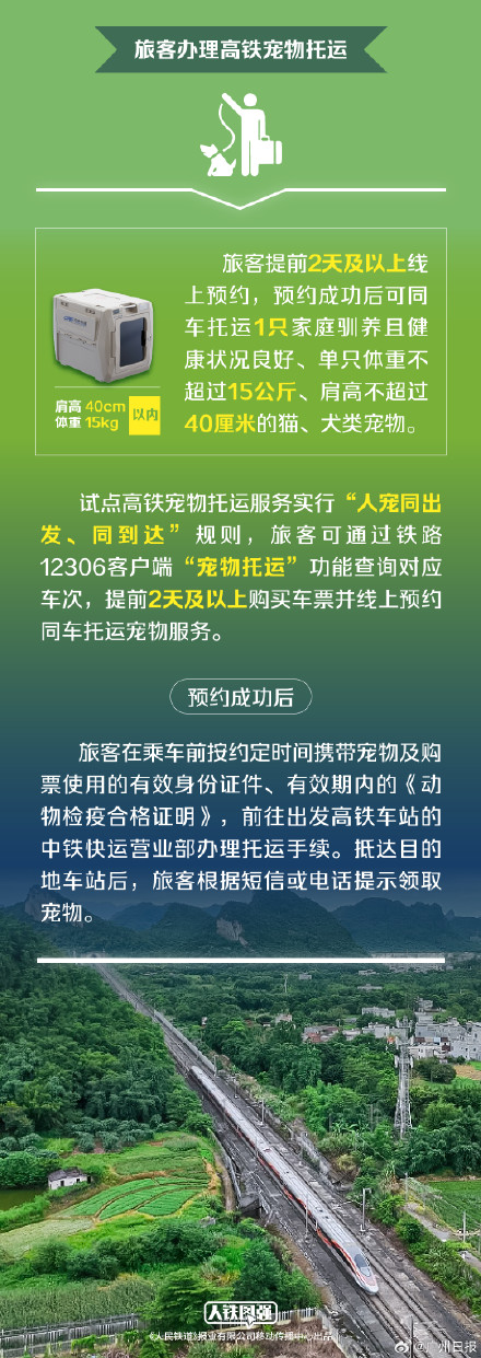 今起宠物猫狗可以坐高铁了！铁路部门试点高铁宠物托运服务