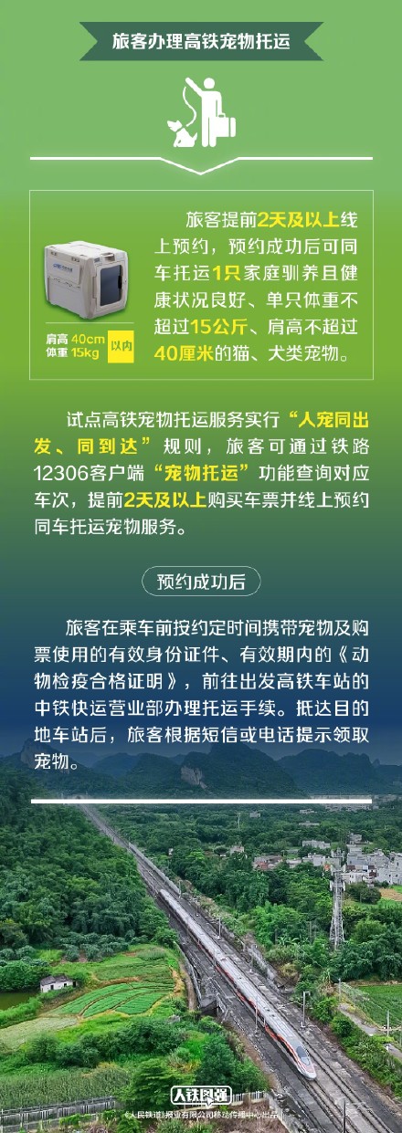 宠物猫狗可以坐高铁了！铁路12306推出宠物托运功能