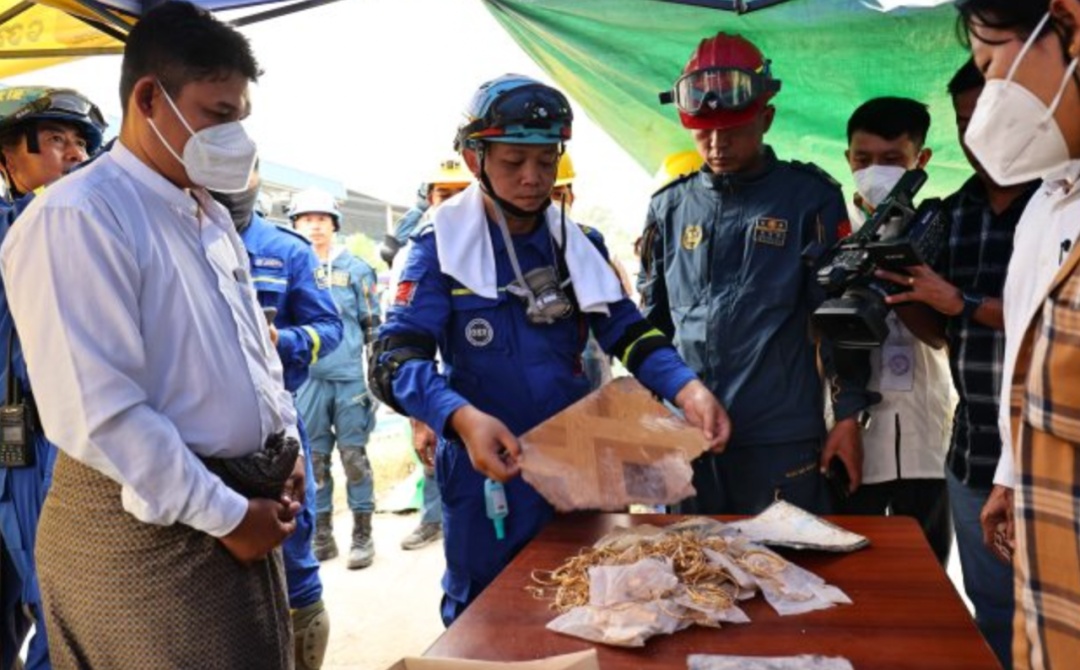全部上交！救援队在缅甸曼德勒发现20公斤黄金