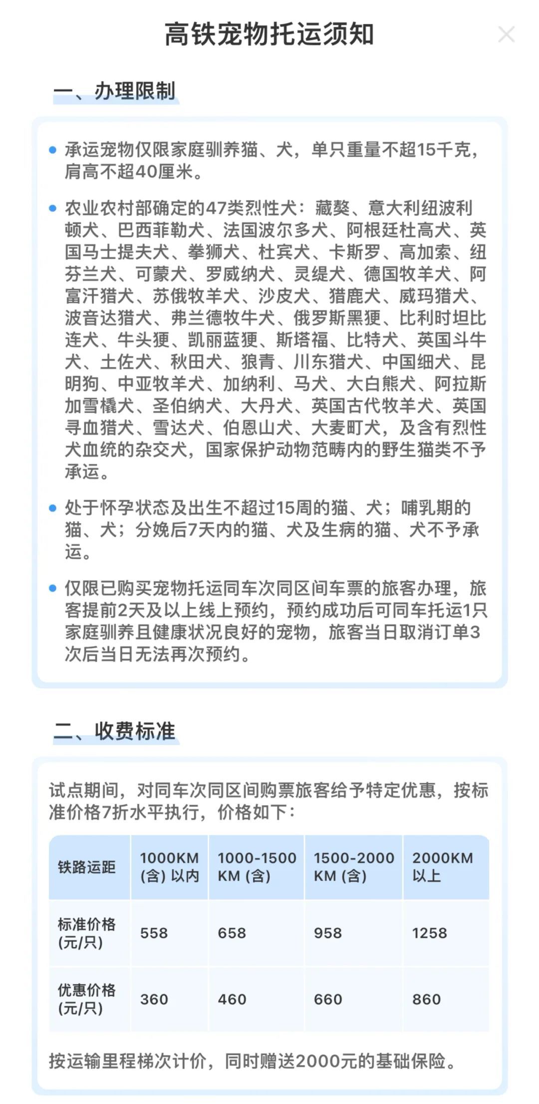 毛孩子可以上高铁啦!看看体重是否达标 毛孩子可以上高铁啦!看看体重是否达标