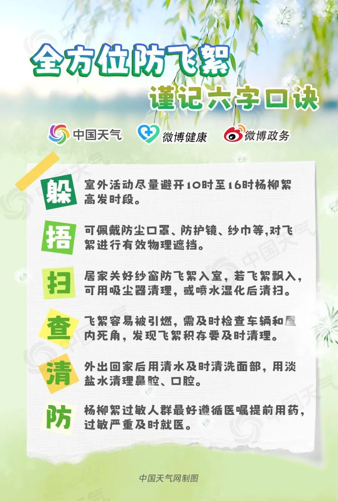 又到飞絮季！六字口诀全方位防护