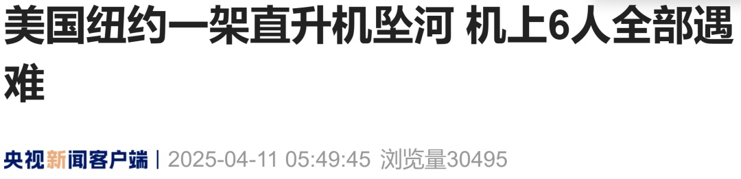 突发！纽约一观光直升机坠毁，西门子高管一家遇难