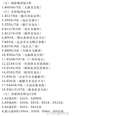 注意!这些火车因大风临时停运 注意!这些火车因大风临时停运