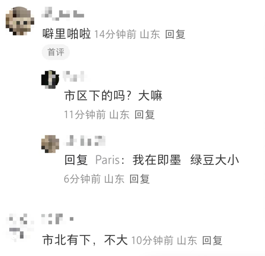 青岛下“冰雹”了！网友：有绿豆大小，噼里啪啦……