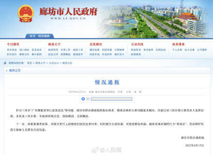 官方通报三河市告白牌匾禁用红蓝黑底色：对三河市委主要隆重东谈主免职