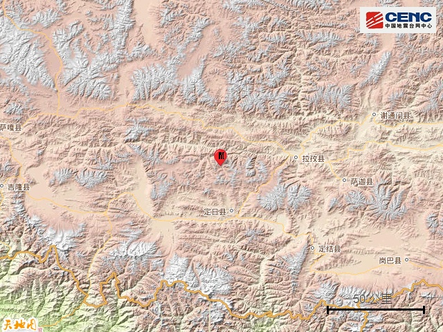 西藏日喀则市定日县发生3.1级地震，震源深度10千米