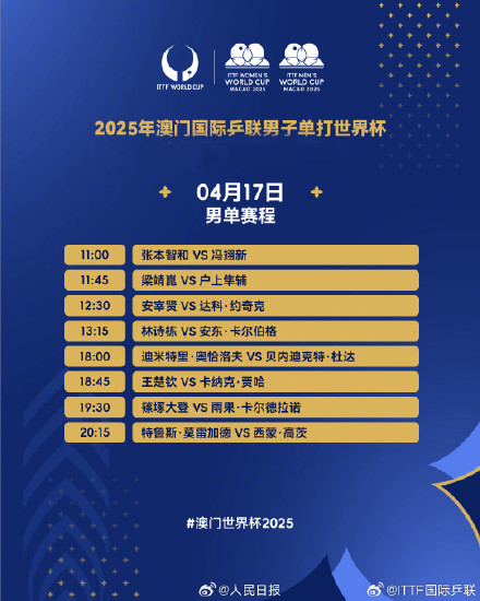 孙颖莎王楚钦等出战！转存澳门乒乓球世界杯今日赛程