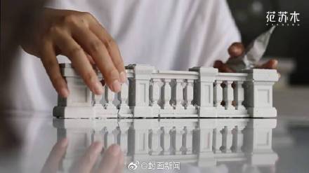 女生用巧克力复原圆明园海晏堂 女生用巧克力复原圆明园海晏堂