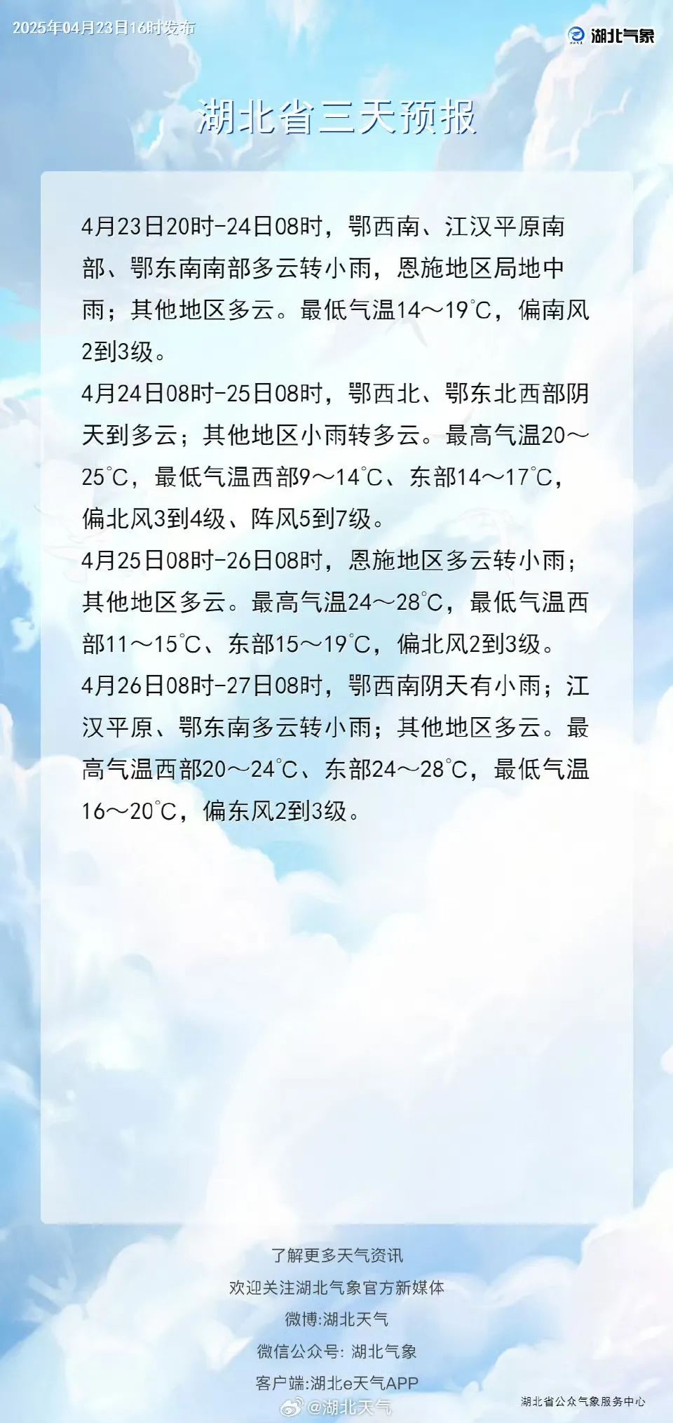 冷空气来了，即将影响湖北