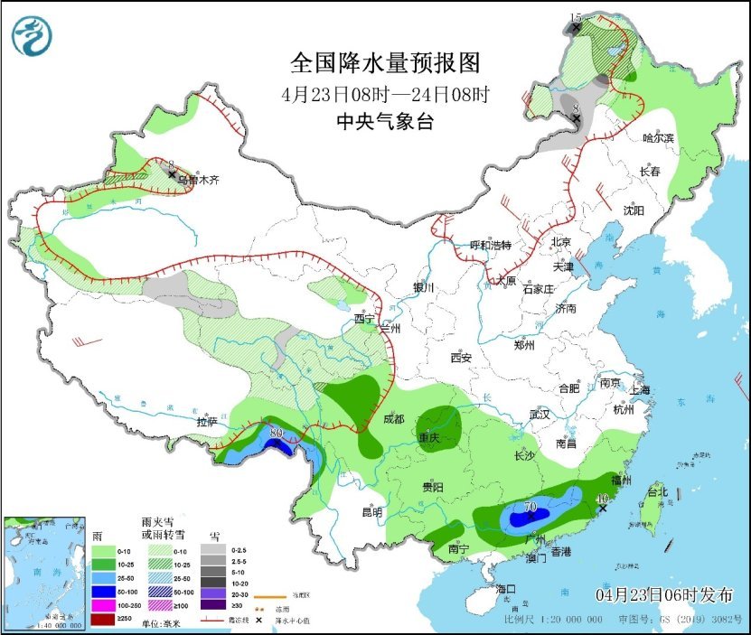 未来三天江南华南仍多降雨 今明两天北方部分地区有大风沙尘