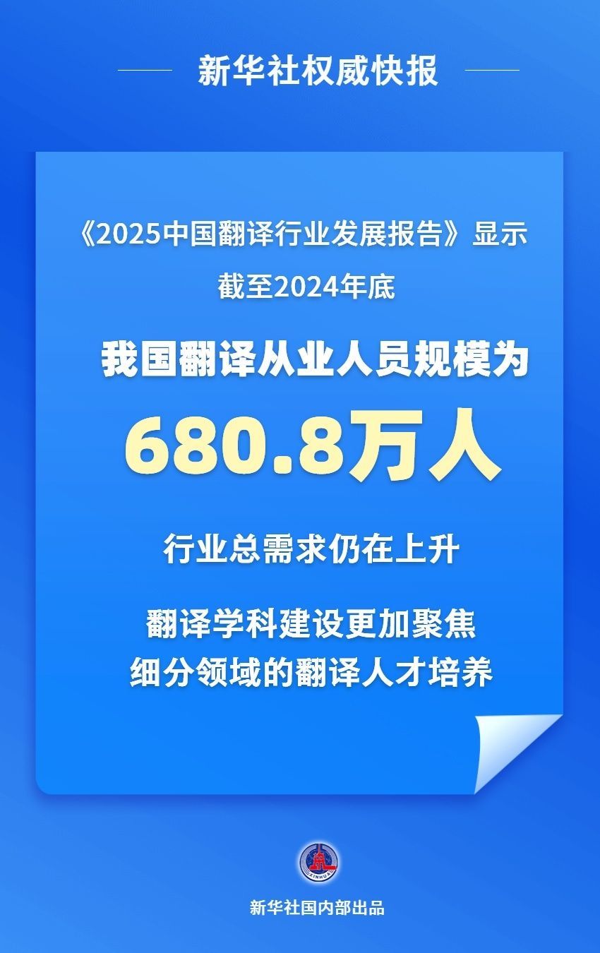 新华社权威快报|我国翻译从业人员达680.8万人