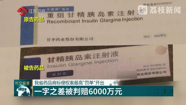 江苏药品商标侵权案最高“罚单”开出 一字之差被判赔6000万元 江苏药品商标侵权案最高“罚单”开出 一字之差被判赔6000万元
