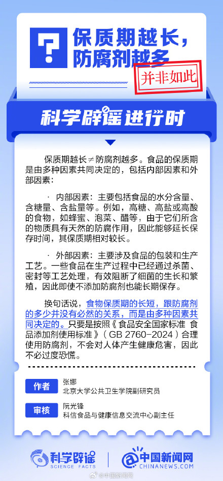 保质期越长说明防腐剂越多吗？