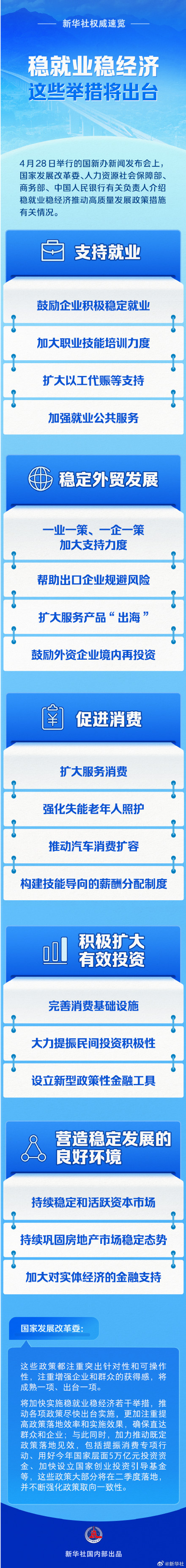 这些稳就业稳经济举措将出台