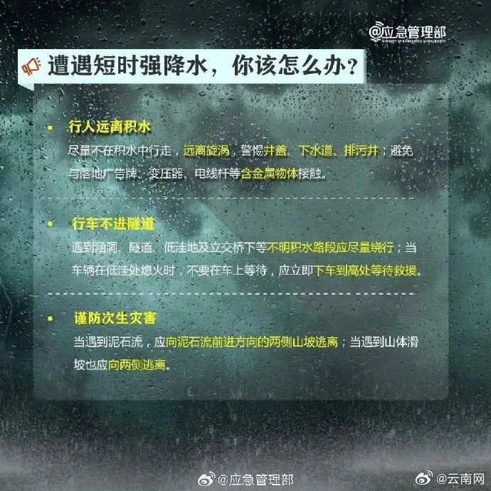 大雨、暴雨、雷暴、强降水……未来几天云南天气→