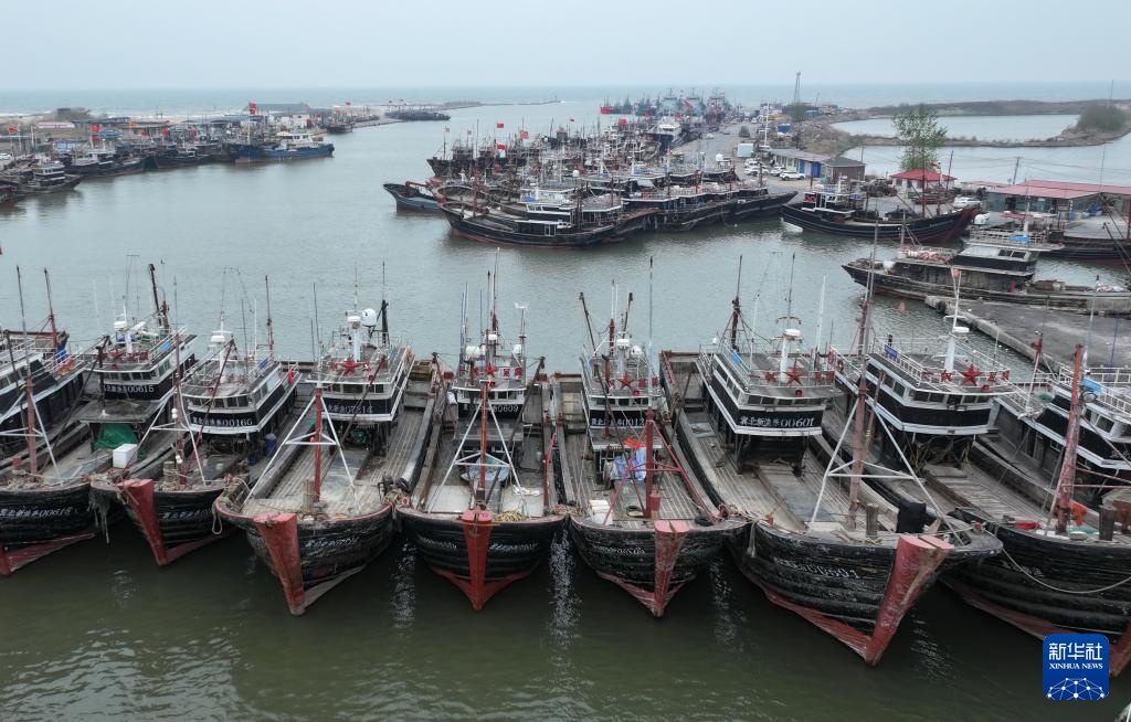 河北秦皇岛：千帆归港 渔网收箱
