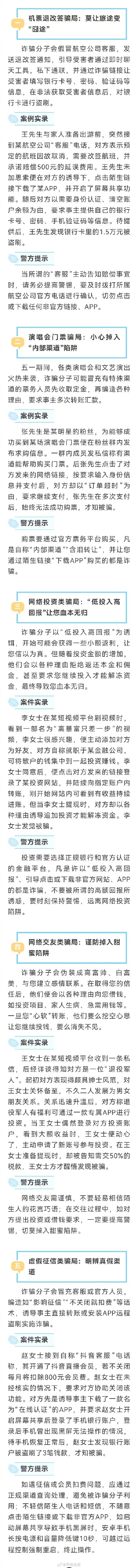 北京市反诈中心：五一假期居家、旅行必备防骗指南