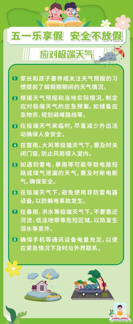“五一”假期将至，这份安全提醒师生家长请收好