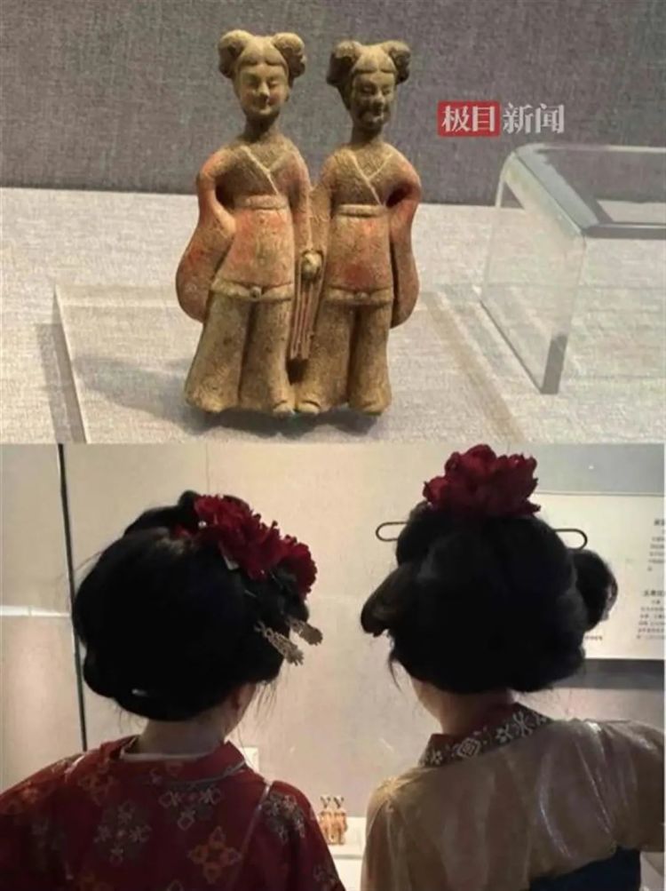 洛阳博物馆一对牵手女陶俑走红，引女孩们牵手排队打卡，博物馆回应