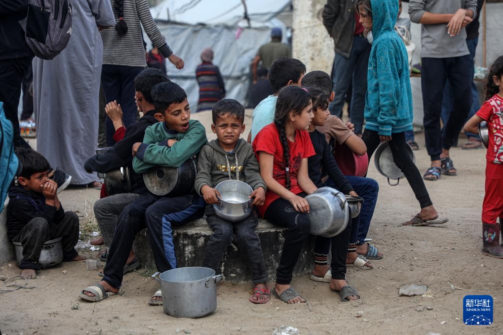 加沙城：领取救助食物