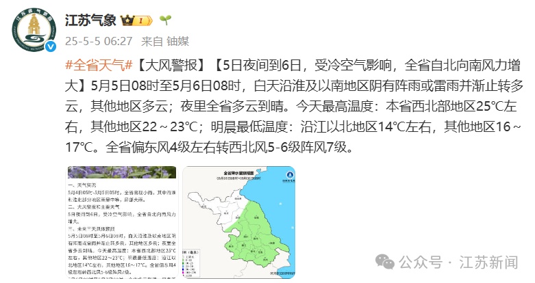 8~10级阵风！江苏发布大风警报