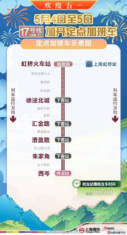 五一保障:5月5日 1、2、10、17号线加开定点加班车 五一保障:5月5日 1、2、10、17号线加开定点加班车