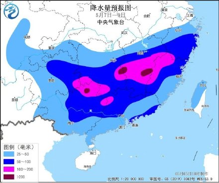 5月7日至9日南方地区将有大范围较强降雨过程