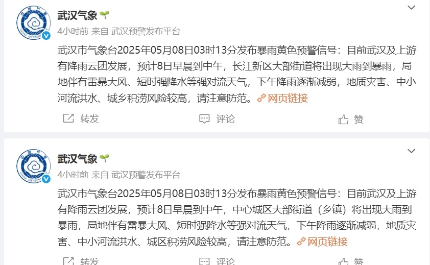 暴雨、大暴雨！停运，关闭……湖北连发92条预警！