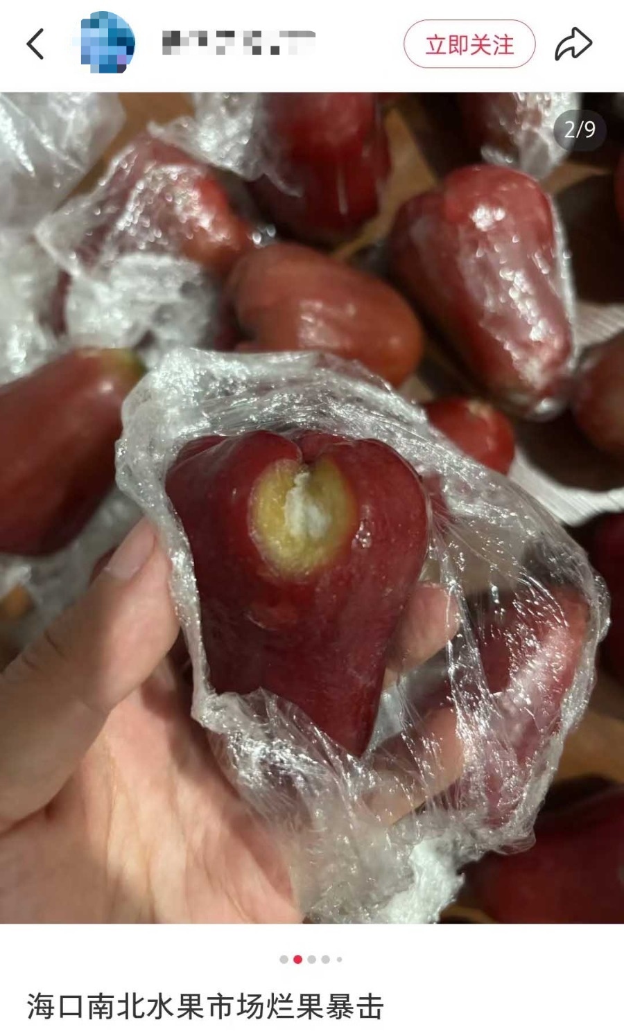 用保鲜膜“包装”莲雾烂果！海口一摊主以次充好被查