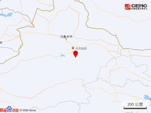 新疆吐鲁番市托克逊县发生3.4级地震，震源深度15千米