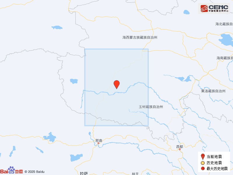 青海玉树州治多县发生3.3级地震，震源深度10千米