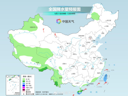周末中东部大部降雨减少减弱 华南仍有较强降雨 周末中东部大部降雨减少减弱 华南仍有较强降雨