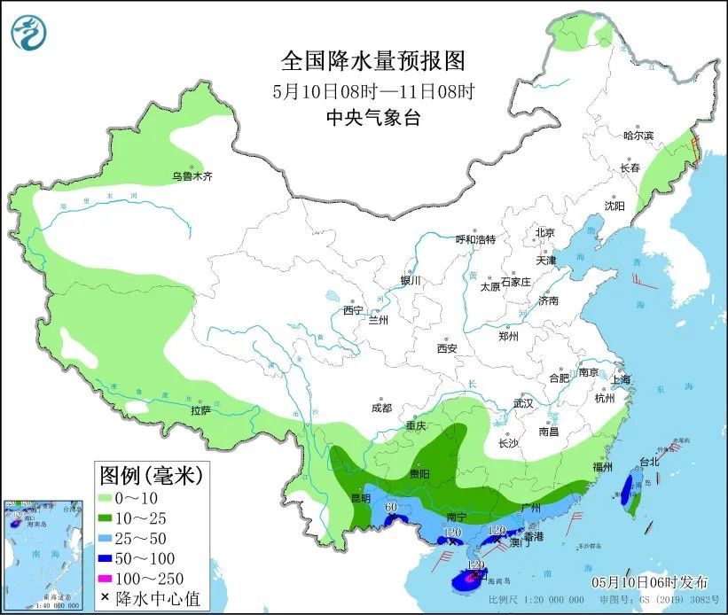 西南、华南部分地区仍有较强降水！黄海北部湾等海域有大风