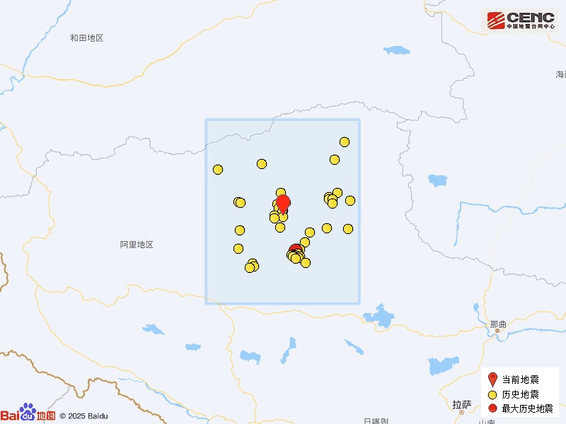 西藏那曲市尼玛县发生3.4级地震，震源深度10千米