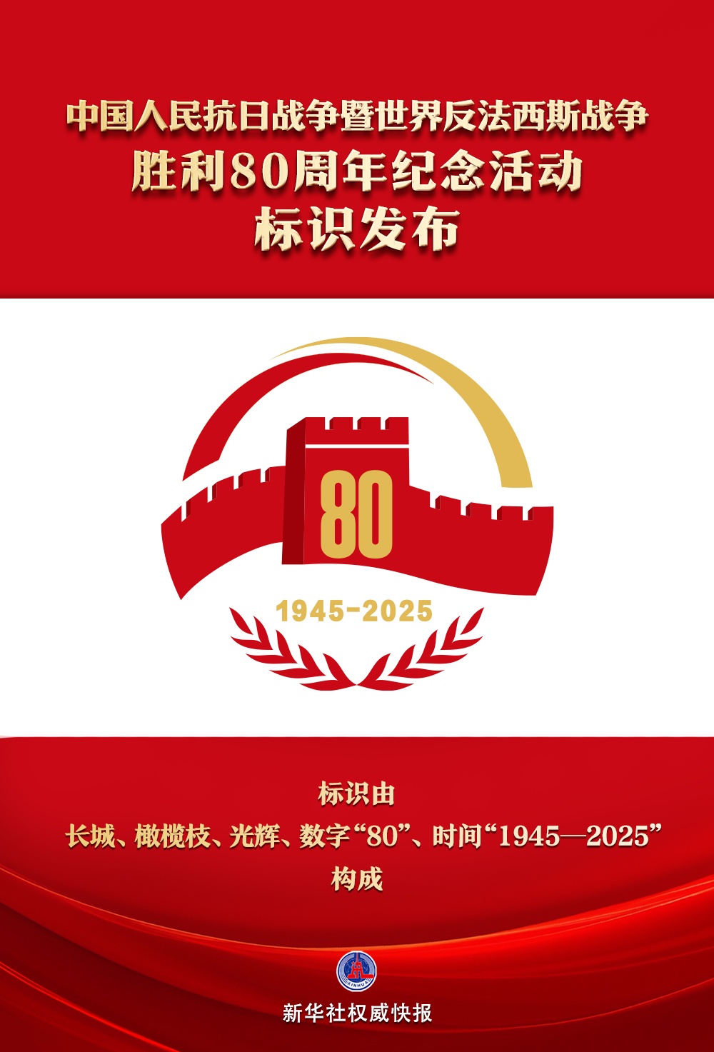 抗战胜利80周年纪念活动标识发布 抗战胜利80周年纪念活动标识发布