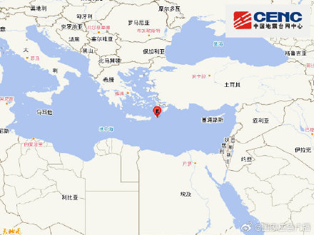 希腊克里特岛附近海域发生6.0级地震