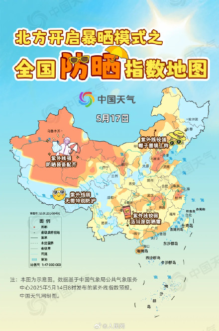 高温季开启！全国防晒指数地图出炉