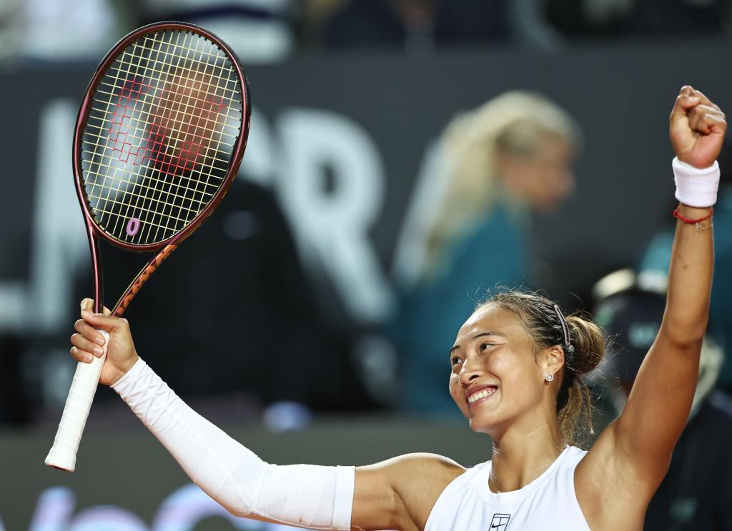 网球WTA1000罗马站：郑钦文晋级半决赛