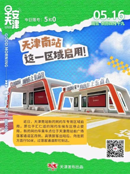 天津南站这一区域启用！